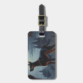 Doberman Halloween Beängstigend Gepäckanhänger (Vorderseite vertikal)