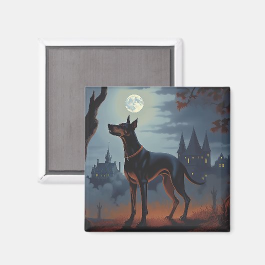 Doberman Halloween Beängstigend Magnet (Vorderseite/Rückseite)