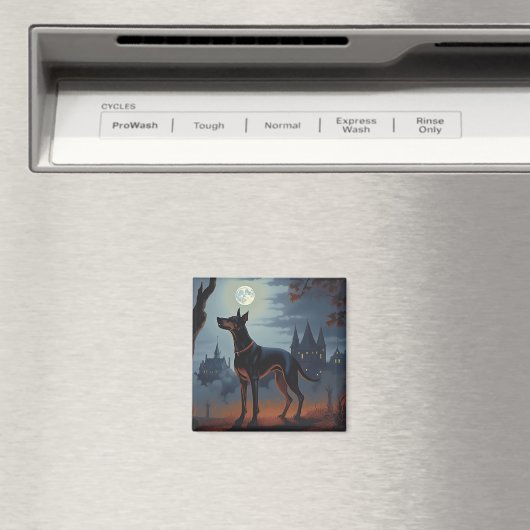 Doberman Halloween Beängstigend Magnet (In Situ (Geschirrspüler))