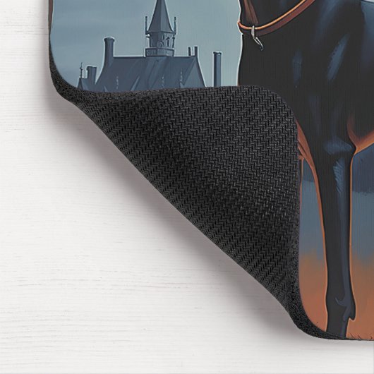 Doberman Halloween Beängstigend Mousepad (Ecke)