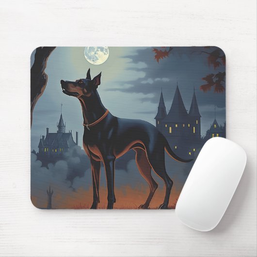 Doberman Halloween Beängstigend Mousepad (Mit Mouse)