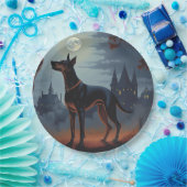 Doberman Halloween Beängstigend Pappteller (Party)