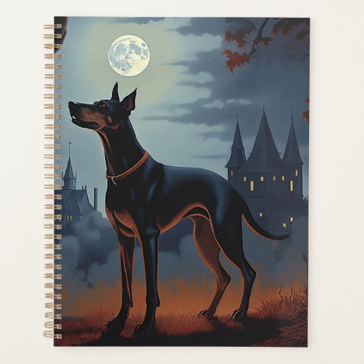 Doberman Halloween Beängstigend Planer (Vorderseite)