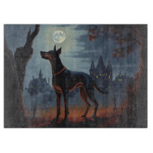 Doberman Halloween Beängstigend Schneidebrett (Vorderseite)