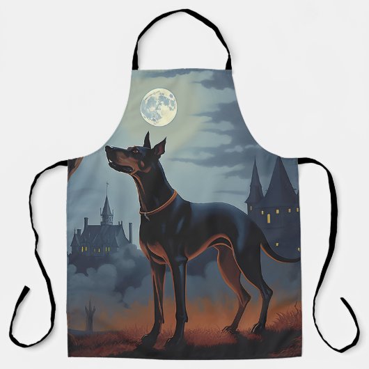 Doberman Halloween Beängstigend Schürze (Vorderseite)