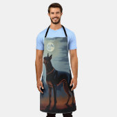 Doberman Halloween Beängstigend Schürze (Getragen)
