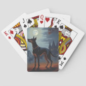 Doberman Halloween Beängstigend Spielkarten (Rückseite)