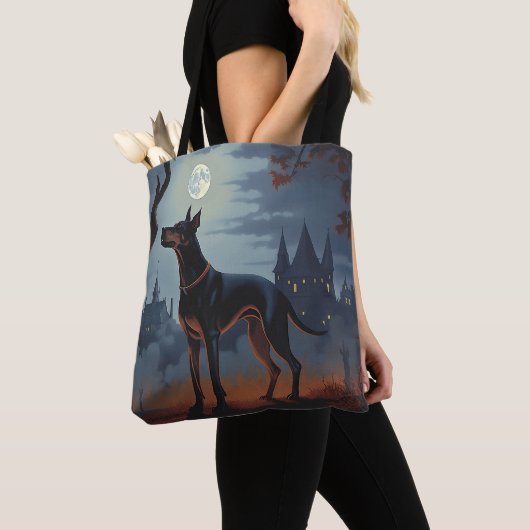 Doberman Halloween Beängstigend Tasche (Von Nahem)