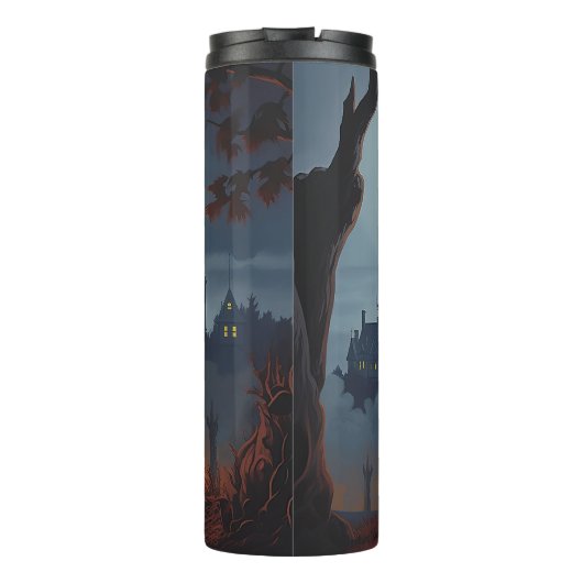 Doberman Halloween Beängstigend Thermosbecher (Rückseite)