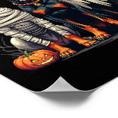 Doberman Halloween Kostume Mummy Witch Ghost Poster (Ecke)