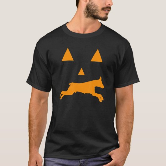 Doberman Halloween Spooky Face Dog Classic T-Shirt (Vorderseite)