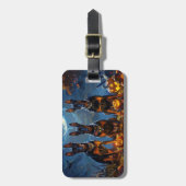 Doberman Halloween Spooky Gepäckanhänger (Vorderseite vertikal)