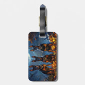 Doberman Halloween Spooky Gepäckanhänger (Rückseite vertikal)