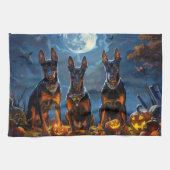 Doberman Halloween Spooky Geschirrtuch (Horizontal)