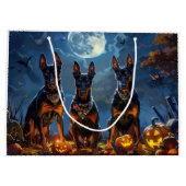Doberman Halloween Spooky Große Geschenktüte (Rückseite)