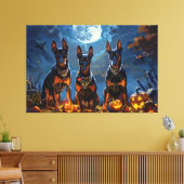 Doberman Halloween Spooky Leinwanddruck (Insitu (Wohnzimmer))