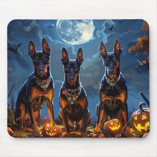 Doberman Halloween Spooky Mousepad (Vorne)