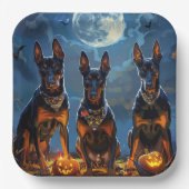Doberman Halloween Spooky Pappteller (Vorderseite)