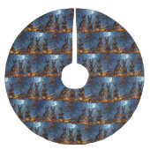 Doberman Halloween Spooky Polyester Weihnachtsbaumdecke (Vorderseite)