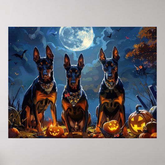 Doberman Halloween Spooky Poster (Vorne)
