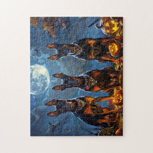 Doberman Halloween Spooky Puzzle (Vertikal)