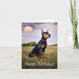 Doberman Happy Birthday Karte