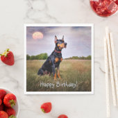 Doberman Happy Birthday Serviette (Beispiel)