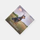 Doberman Happy Birthday Serviette (Ecke)