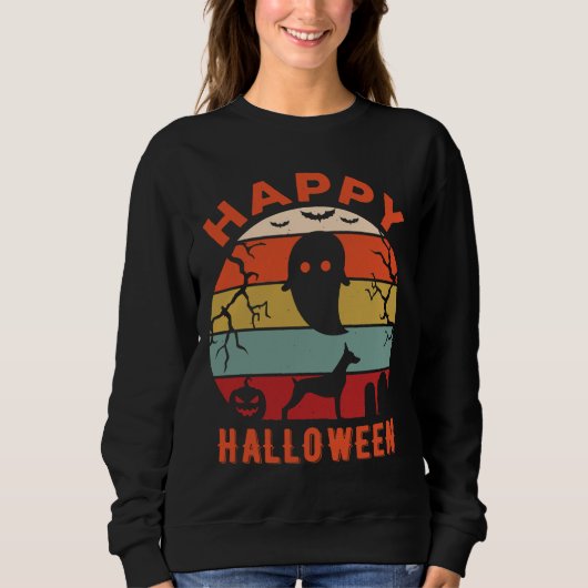 Doberman Happy Halloween Sweatshirt (Vorderseite)