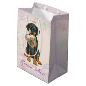Doberman Heart Mama Mittlere Geschenktüte (Rückseite Schrägansicht)