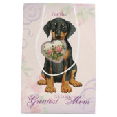 Doberman Heart Mama Mittlere Geschenktüte (Rückseite)