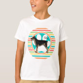 Doberman; helle Regenbogenstreifen T-Shirt (Vorderseite)
