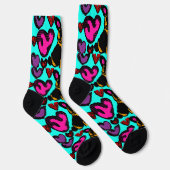 Doberman herzen Zwei-Tone-Kaffee-Tasse Socken (Rechts)