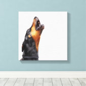 Doberman hewling leinwanddruck (Insitu (Holzboden))