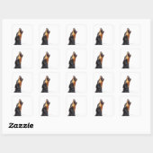 Doberman hewling quadratischer aufkleber (Blatt)