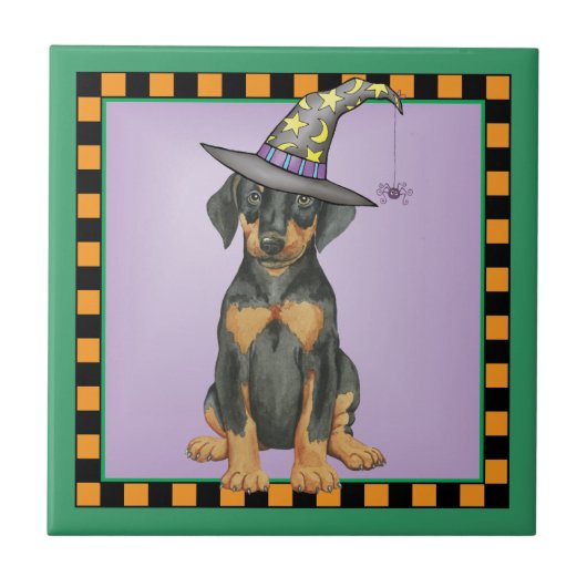 Doberman Hexch Fliese (Vorderseite)