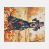 Doberman hinterlässt Erntedank Kunst Fleecedecke (Vorderseite (Horizontal))