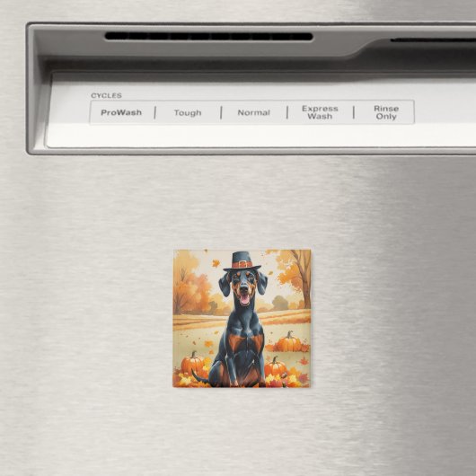 Doberman hinterlässt Erntedank Kunst Magnet (In Situ (Geschirrspüler))