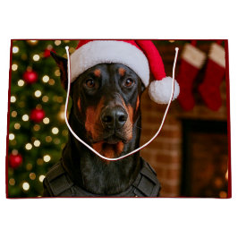 Doberman Holiday Card Große Geschenktüte