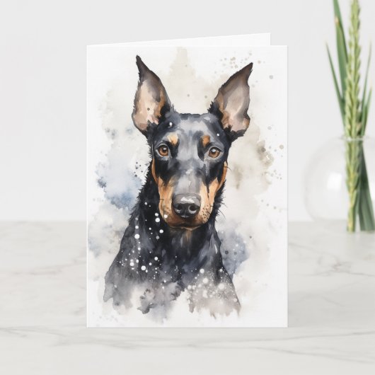 Doberman Holiday Feiertagskarte (Vorderseite)