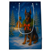 Doberman Holiday  Mittlere Geschenktüte (Rückseite)