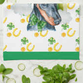 Doberman Holiday Wohngestaltung St Patricks Day Geschirrtuch (Gefaltet)