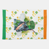 Doberman Holiday Wohngestaltung St Patricks Day Geschirrtuch (Horizontal)