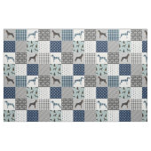 Doberman Hund blauer Patchwork Büffel kariert Stoff (Yard (91,4 cm))