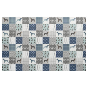 Doberman Hund blauer Patchwork Büffel kariert Stoff