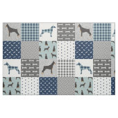 Doberman Hund blauer Patchwork Büffel kariert Stoff (Fat Quarter (45,7 x 55,9 cm))