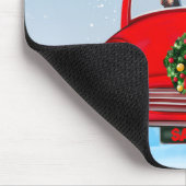 Doberman Hund in Auto mit dem Weihnachtsmann Mousepad (Ecke)