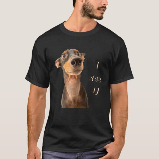 Doberman Hund Rasse Männer Frauen und Kinder T-Shirt (Vorderseite)