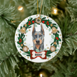 Doberman Hund Weihnachten Niedlich Hund Keks Tod Keramik Ornament
