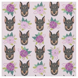 Doberman-Hunde-Lavendel Stoff